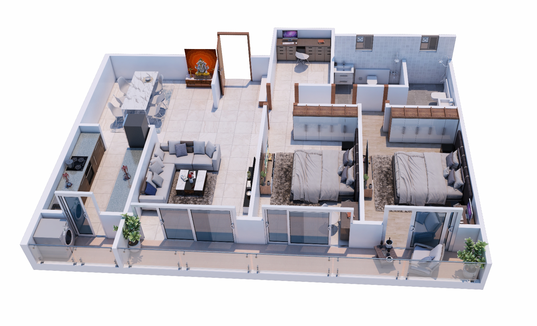 2 BHK Layout Blueprint