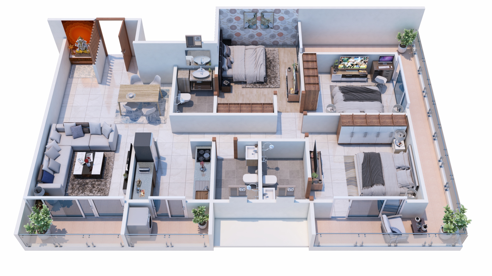 3 BHK Layout Blueprint