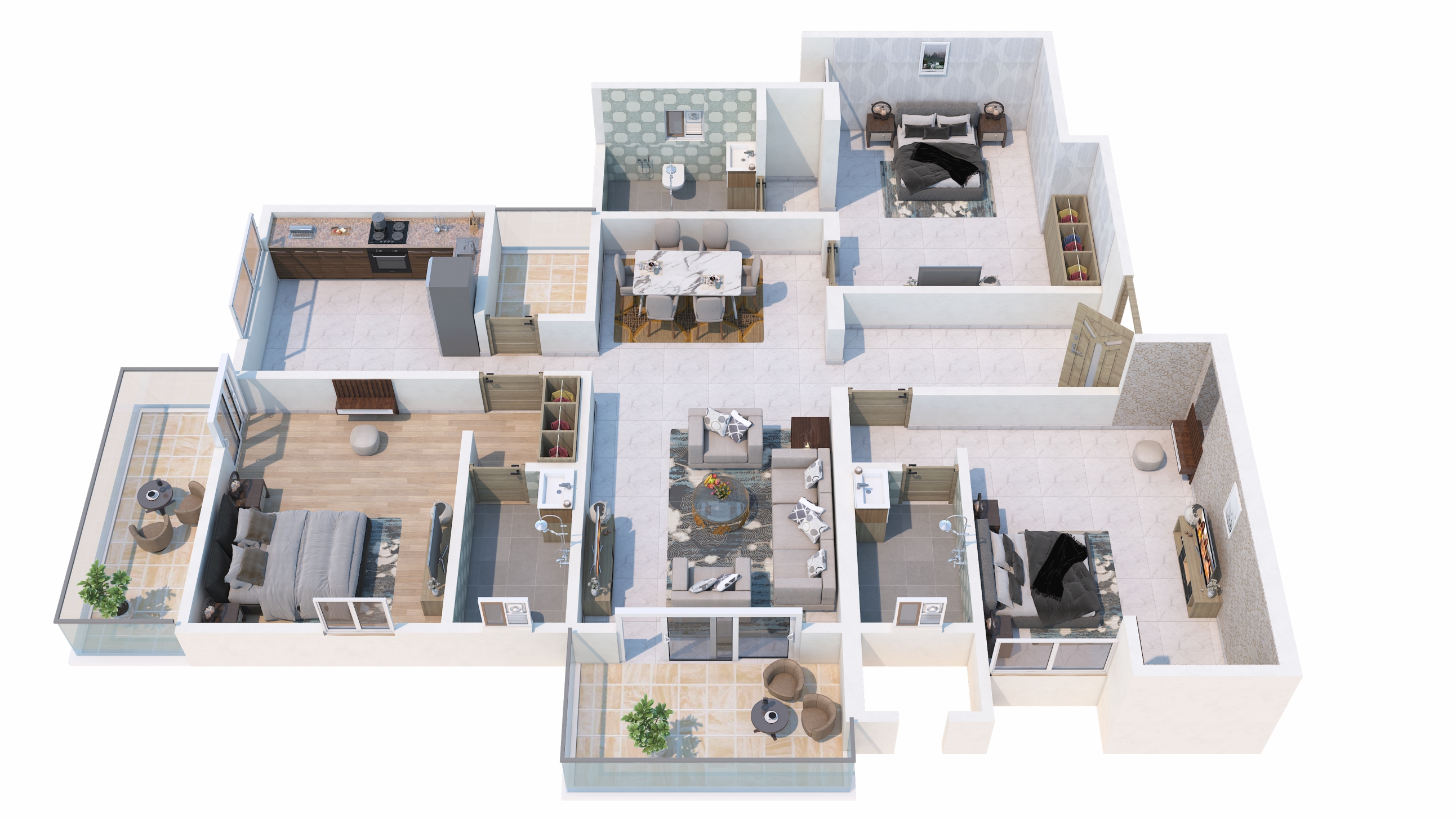 3 BHK Layout Blueprint