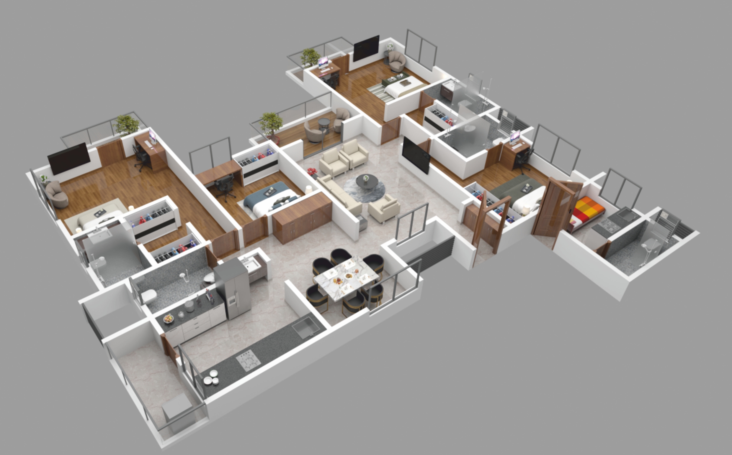 4 BHK Layout Blueprint